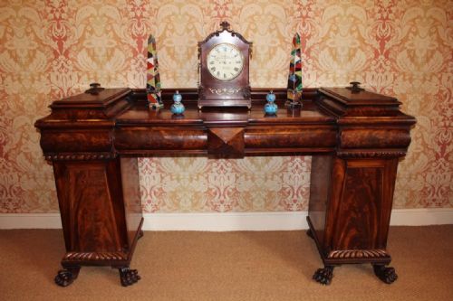 Impressive William IV Mahogany Twin Pedestal Sideboard C.1835