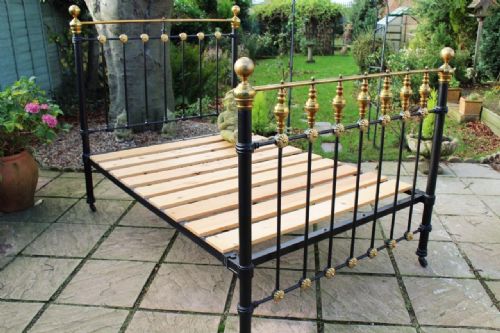 Victorian Cast & Brass Double Bed