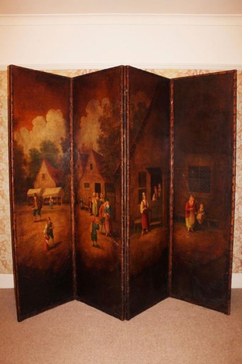 Large Country House Leather Screen