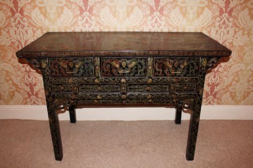 Stunning Late 19th Century Chinese Lacquered Cabinet/altar Table