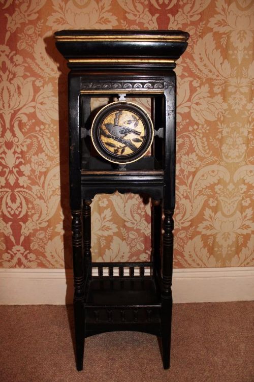 Victorian Aesthetic Ebonised Pedestal Plantstand Manner of E W Godwin
