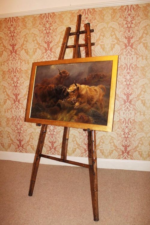 Large Victorian Bamboo Artists Easel