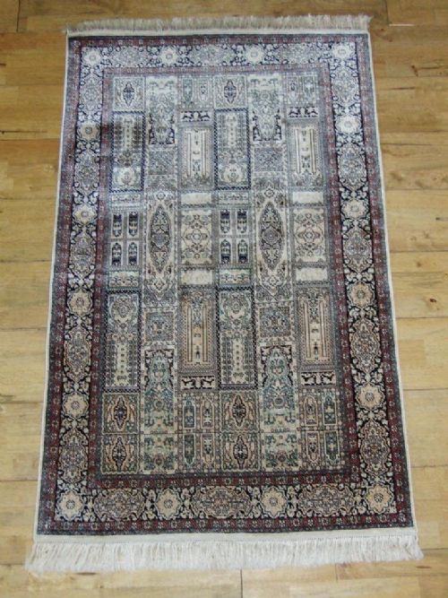 Good Kashmir Silk Prayer Rug North West India
