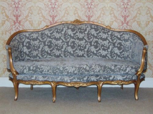Antique 19th Century French Giltwood Sofa Settee