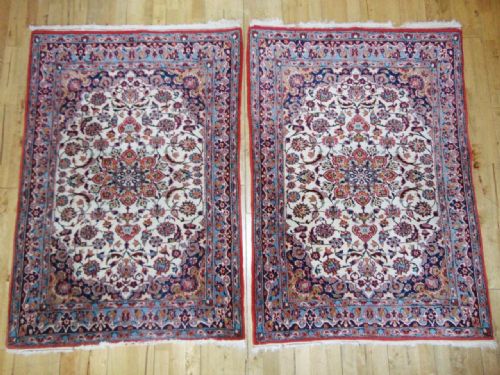 Fine and Rare Pair Nejafabad Isfahan Persian Rugs / Carpets