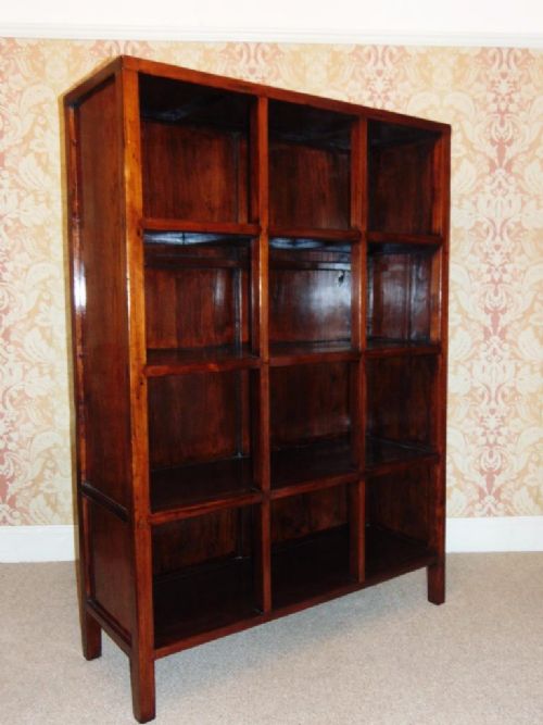 Early 20th Century Chinese Elm Bookcase Cabinet