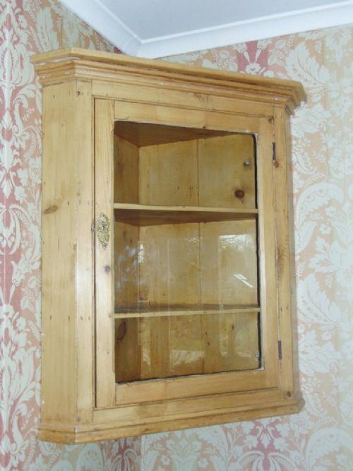Victorian Antique Pine Corner Cabinet