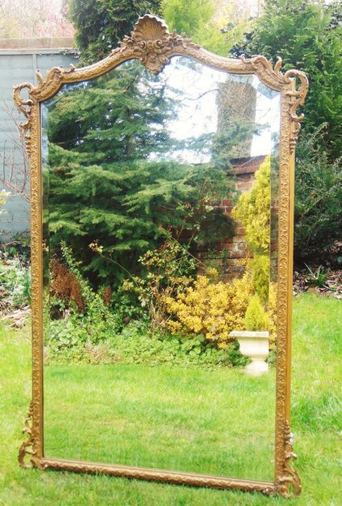 Large Victorian Original Gilt Overmantel Mirror