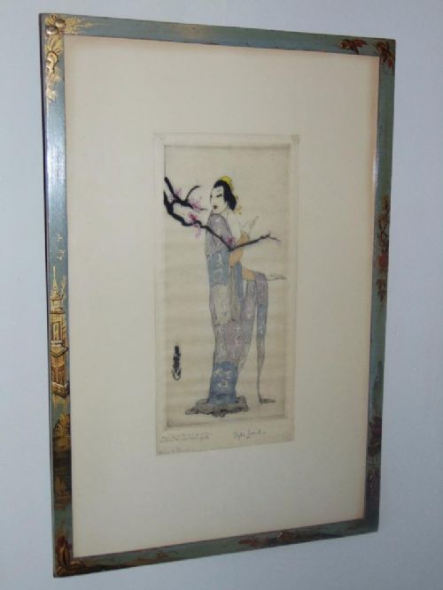 Elyse Ashe Lord Hand Coloured Limited Edition Etching "Sprig of Plum"