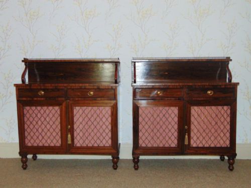 Fine Pair of Regency Rosewood Side Cabinets