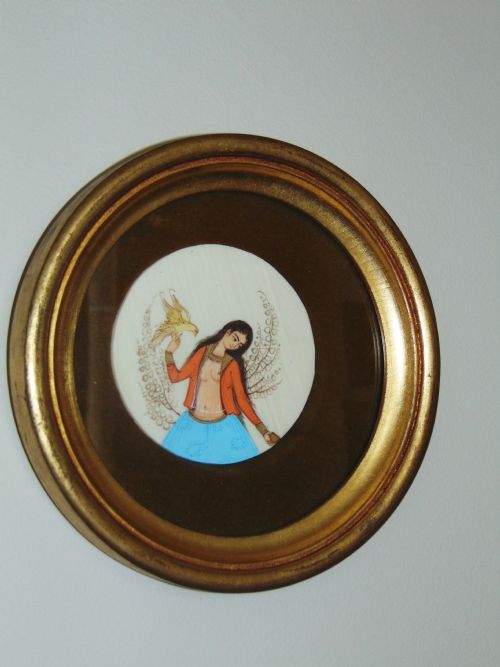 Circular Early 20th Century Indian Painting on Ivory Panel