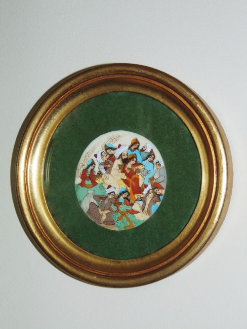 Circular Early 20th Century Indian Painting on Ivory Panel