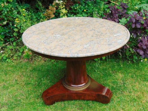 19th Century French Gueridon Circular Marble Topped Table