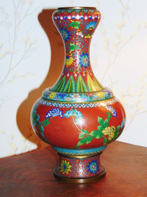 Large 19th Century Japanese Cloisonné Bottle Vase