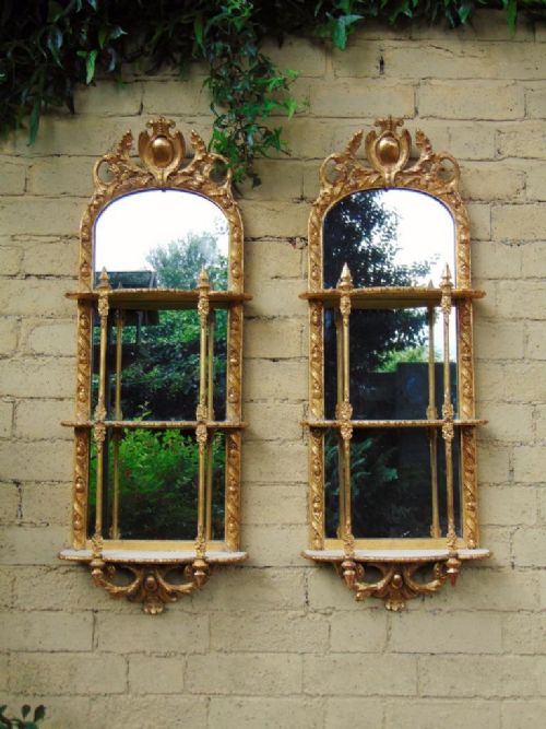 Pair 19th Century Gilt and Gesso Wall Bracket Mirrors