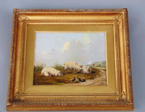 Sheep at Rest John Duvall 1816-1892 19th Century Oil on Canvas