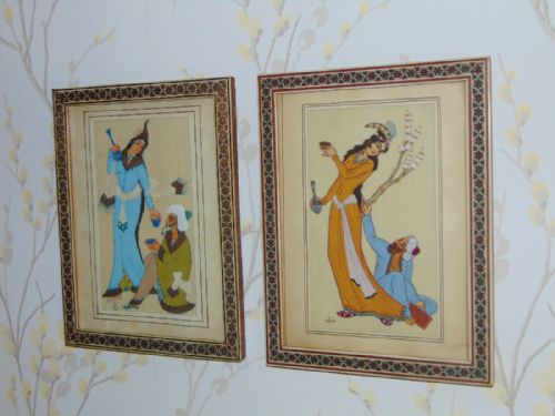 Pair of Early 20th Century Indo-persian Paintings on Ivory Panels
