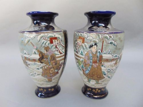 Beautiful Pair of Japanese Satsuma Vases