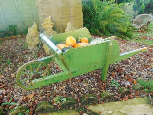 Decorative Early Victorian Childs Solid Painted Pine Wheelbarrow