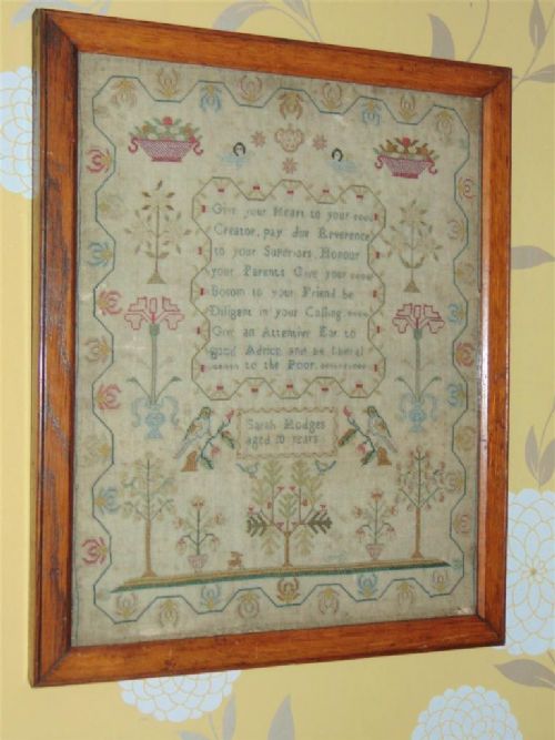 Early 19th Century Sampler Sarah Hodges Aged 10