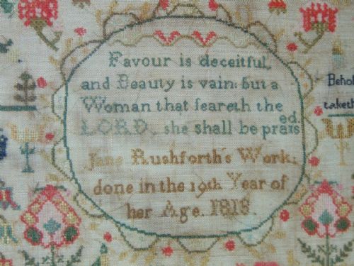 fig 1. Good Georgian Antique Sampler George III 1813