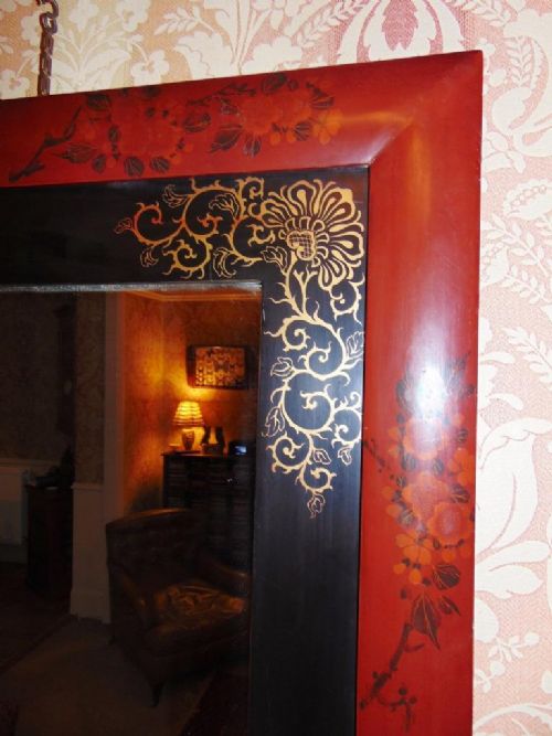 fig 1. Early 20th Century Japanese Lacquer Framed Mirror