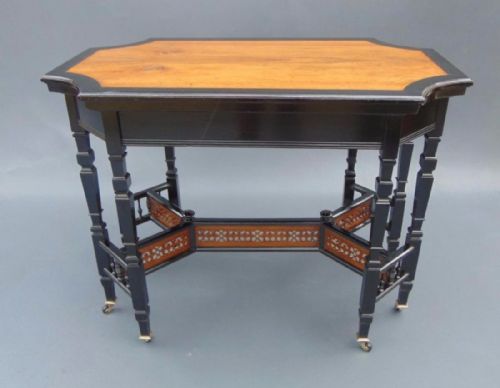 Victorian Amboyna Ebonised Aesthetic Centre Table / Side Table