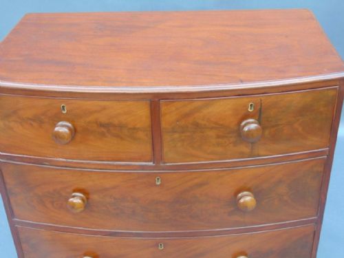 fig 1. Victorian Mahogany Bow Front Chest of Drawers