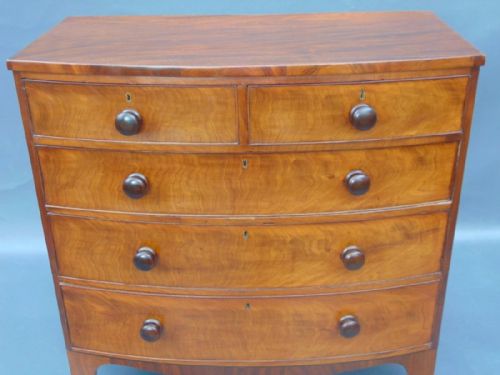 fig 1. Victorian Mahogany Bow Front Chest of Drawers