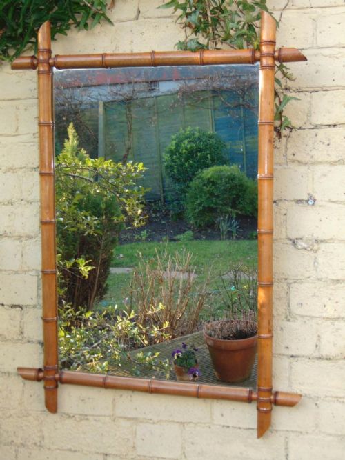 fig 1. Pretty French Walnut Bamboo Style Mirror c.1860