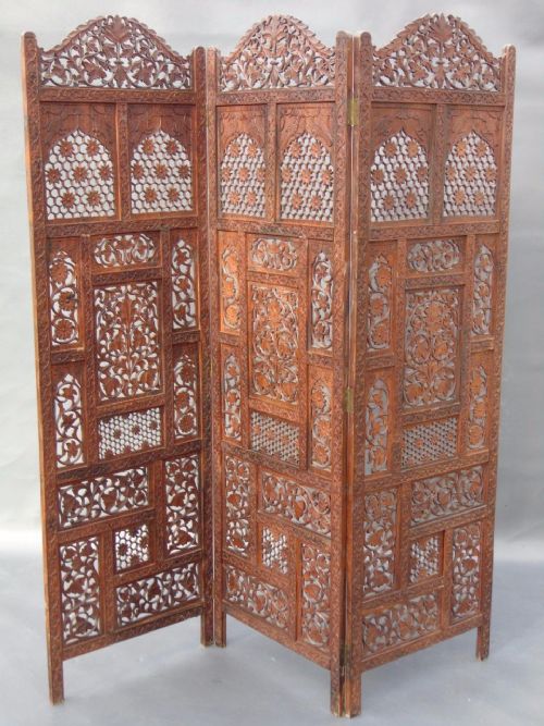 Aesthetic Indian Carved Hardwood Screen