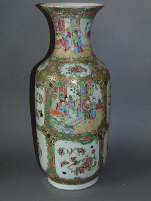 fig 1. Beautiful Chinese Canton Famille Rose Enamel Vase