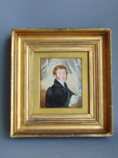 Georgian Gentleman Watercolour Portrait Painting on Ivory
