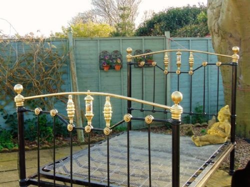 fig 1. Victorian Cast and Brass Double Bed