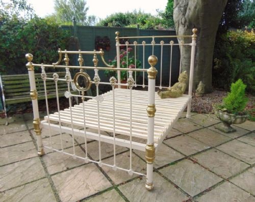 Victorian Cast and Brass Double Bed 1893