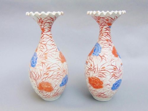Pair of Large 19th Century Japanese Imari Vases