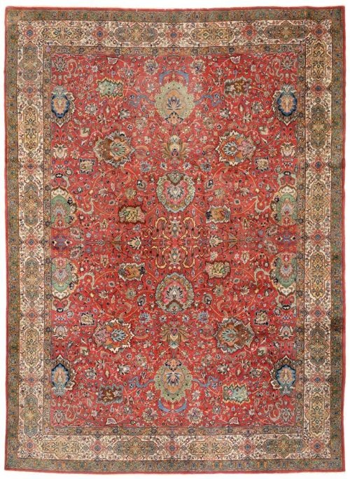 Antique Tabriz Carpet Room Size