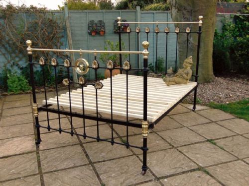 Victorian Cast and Brass Double Bed 1893
