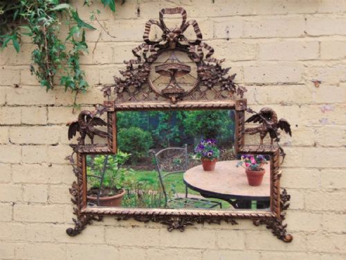 Stunning 19th Century Gilt and Gesso Overmantle Mirror Eagles