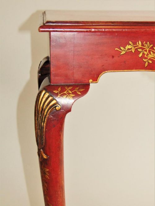 fig 1. Elegant Red Lacquer & Gilt Side Table