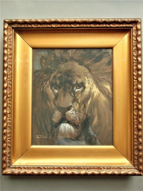 Portrait of Lion Watercolour Harry Rountree