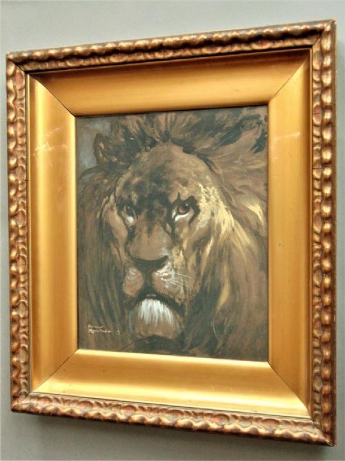 fig 1. Portrait of Lion Watercolour Harry Rountree