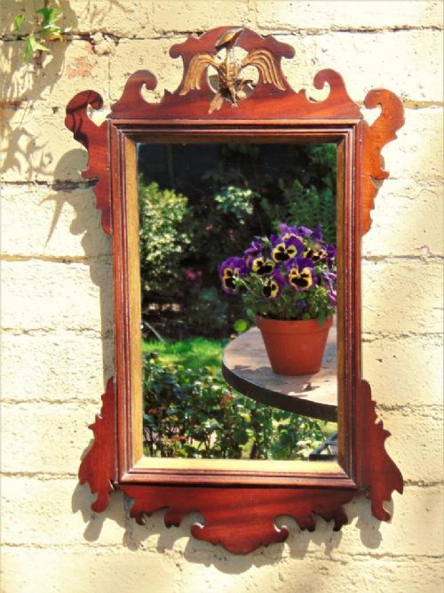 Neat Georgian Style Mahogany Pier Glass Mirror Ho Ho Bird