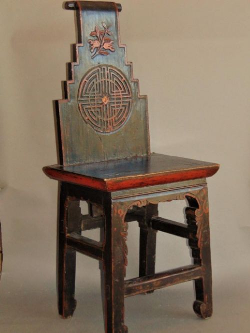 Antique Chinese Lacquer Temple Chair