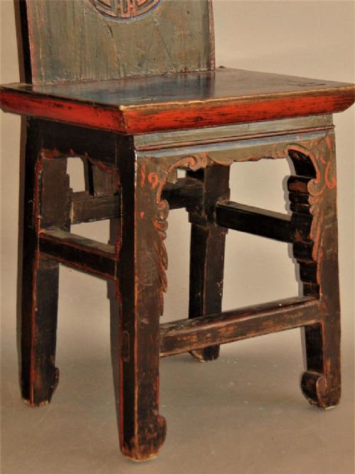 fig 1. Antique Chinese Lacquer Temple Chair