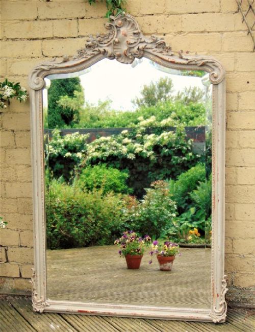 Beautiful French Painted Overmantel Mirror 19th Century