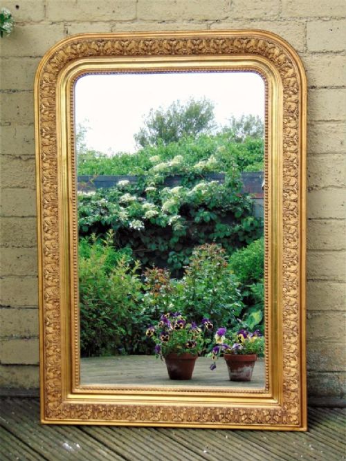 Beautiful French Gilt Overmantel Mirror 19th Century