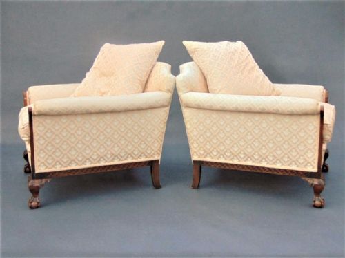 fig 1. Pair of Armchairs Chairs Mahogany Ball & Claw