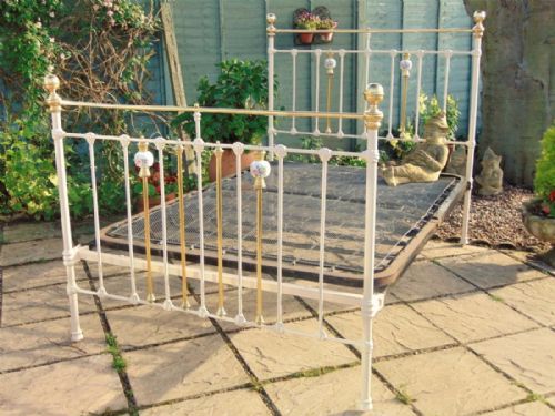 Pretty Victorian Cast and Brass Double Bed