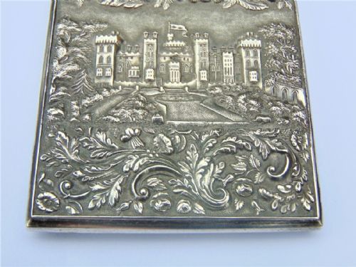 fig 1. Very Fine Georgian Silver Castle Top Card Case, Nathaniel Mills 1827